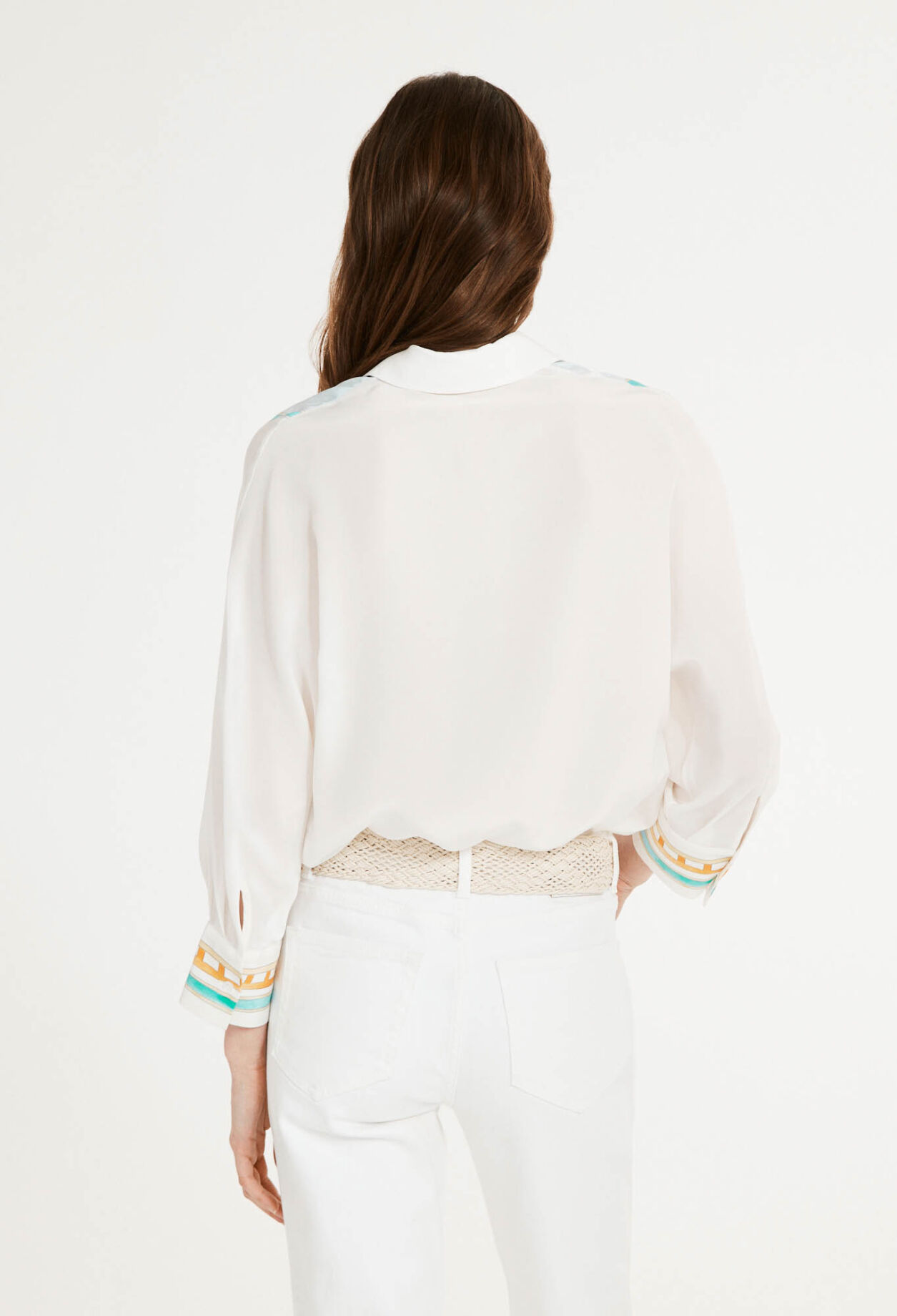 Camisa de seda estampada