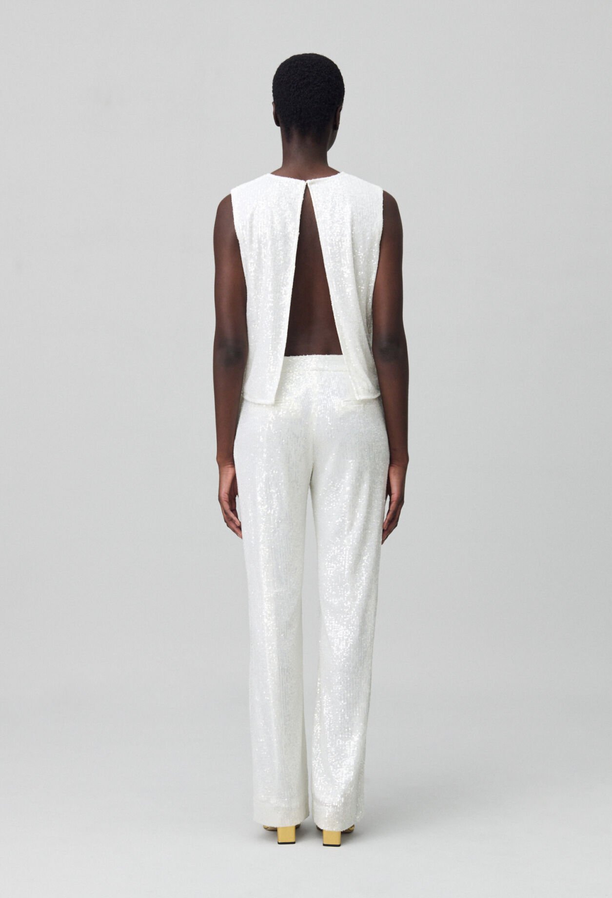 Pantalón de lentejuelas blanco