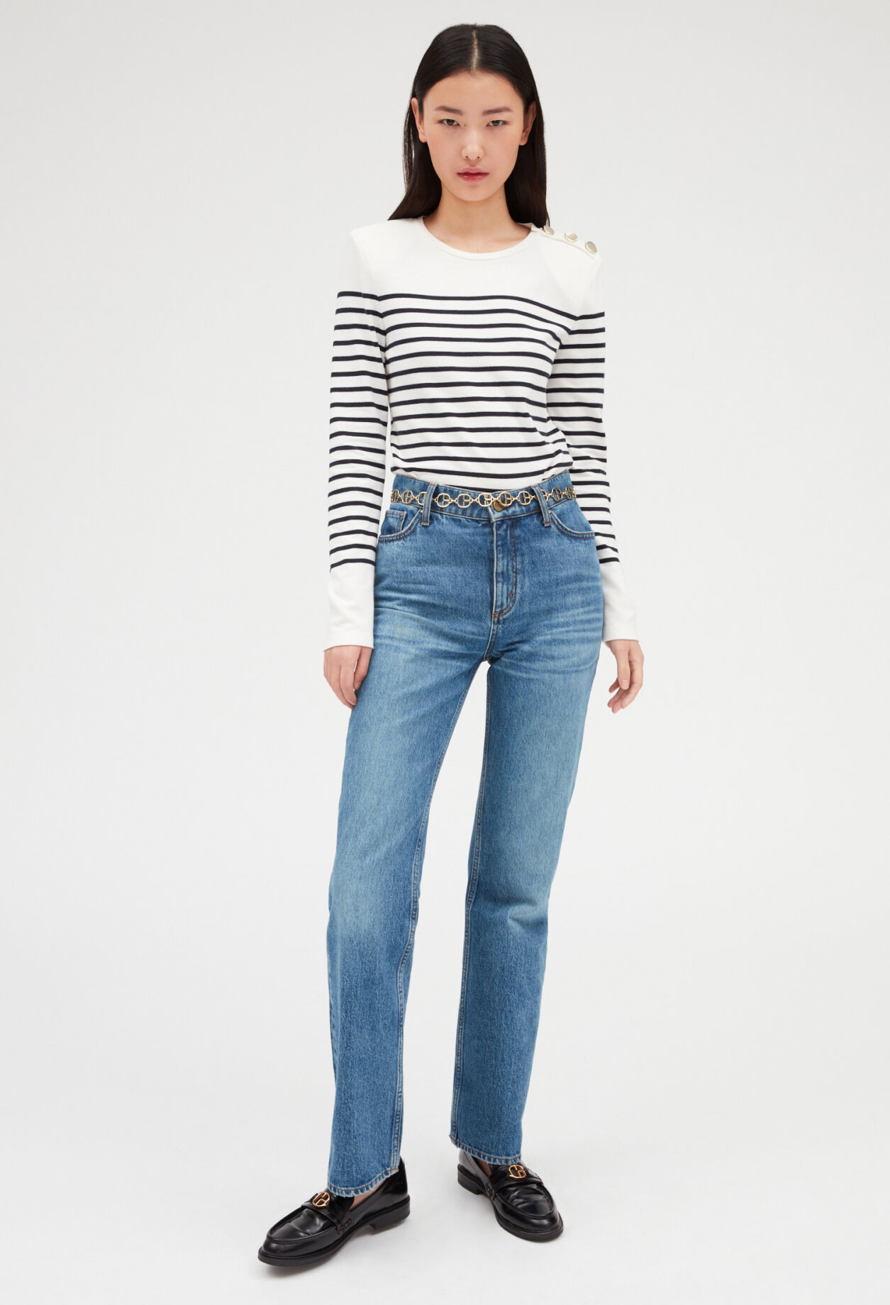 Camiseta marinera con botón