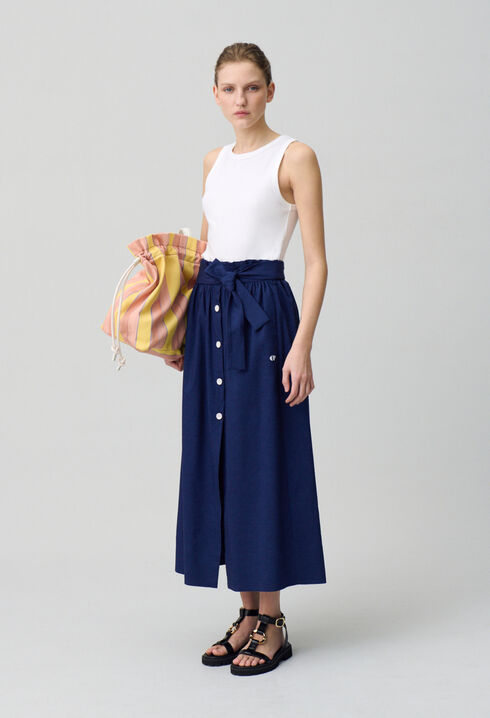 Falda midi con botones