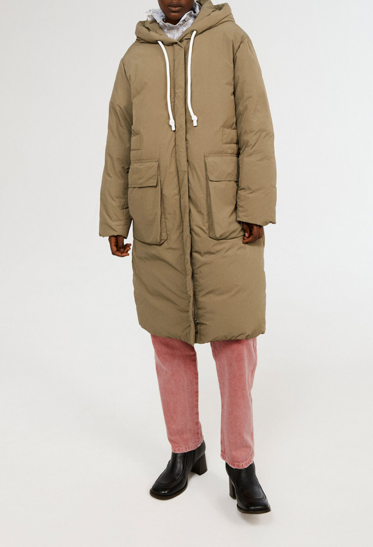 Parka larga de plumón