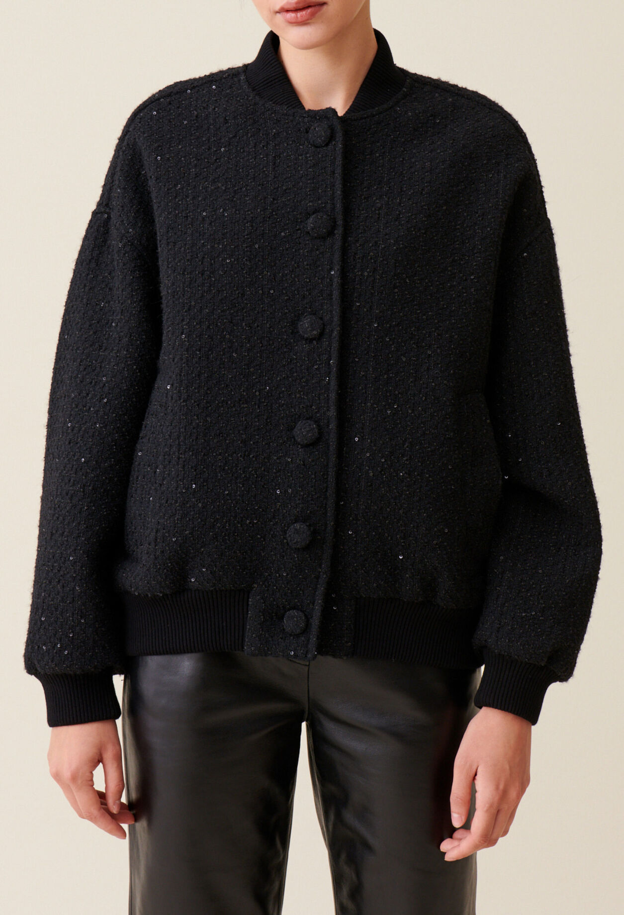 Bomber tweed negro