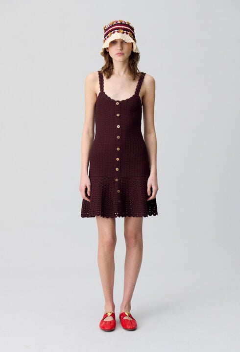 Vestido corto de crochet