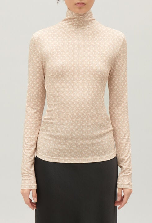 Camiseta interior con estampado beige CP