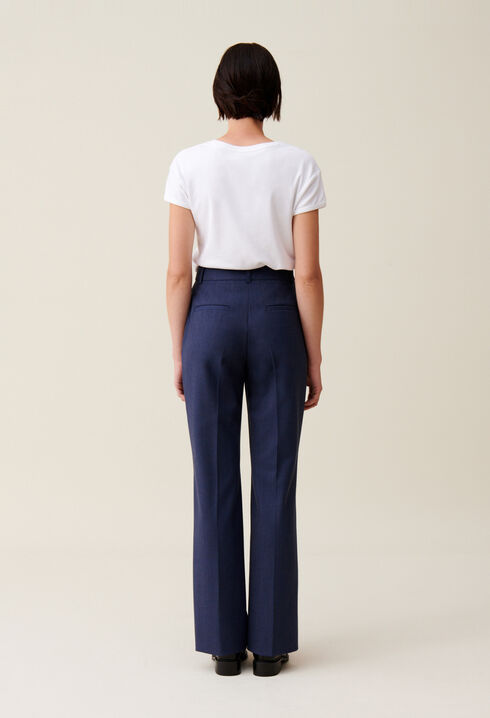 Pantal&oacute;n de traje lana azul marino