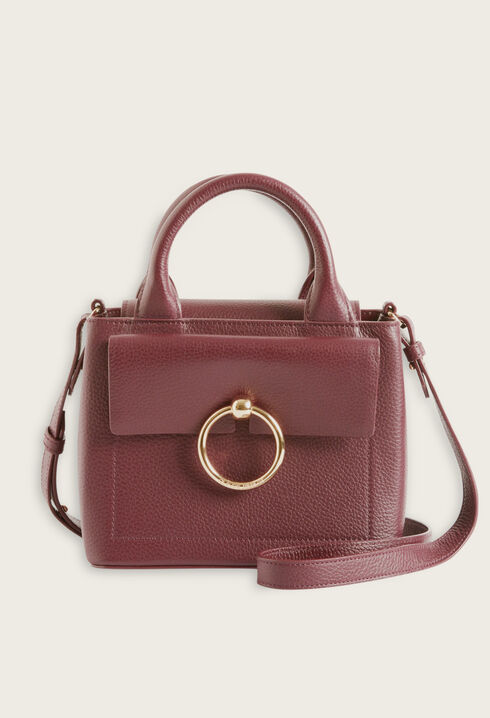 Bolso Anouck de cuero burdeos