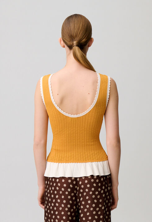Top de punto cuello redondo