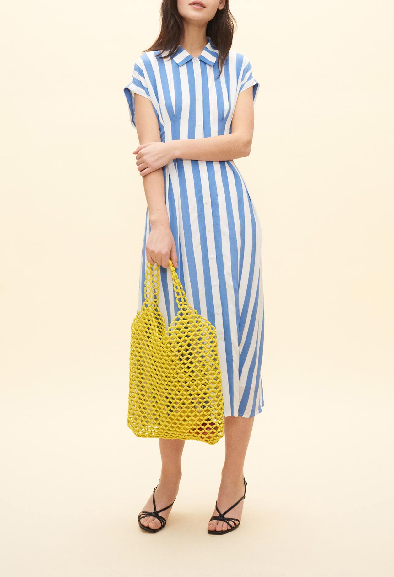 Vestido camisero de rayas
