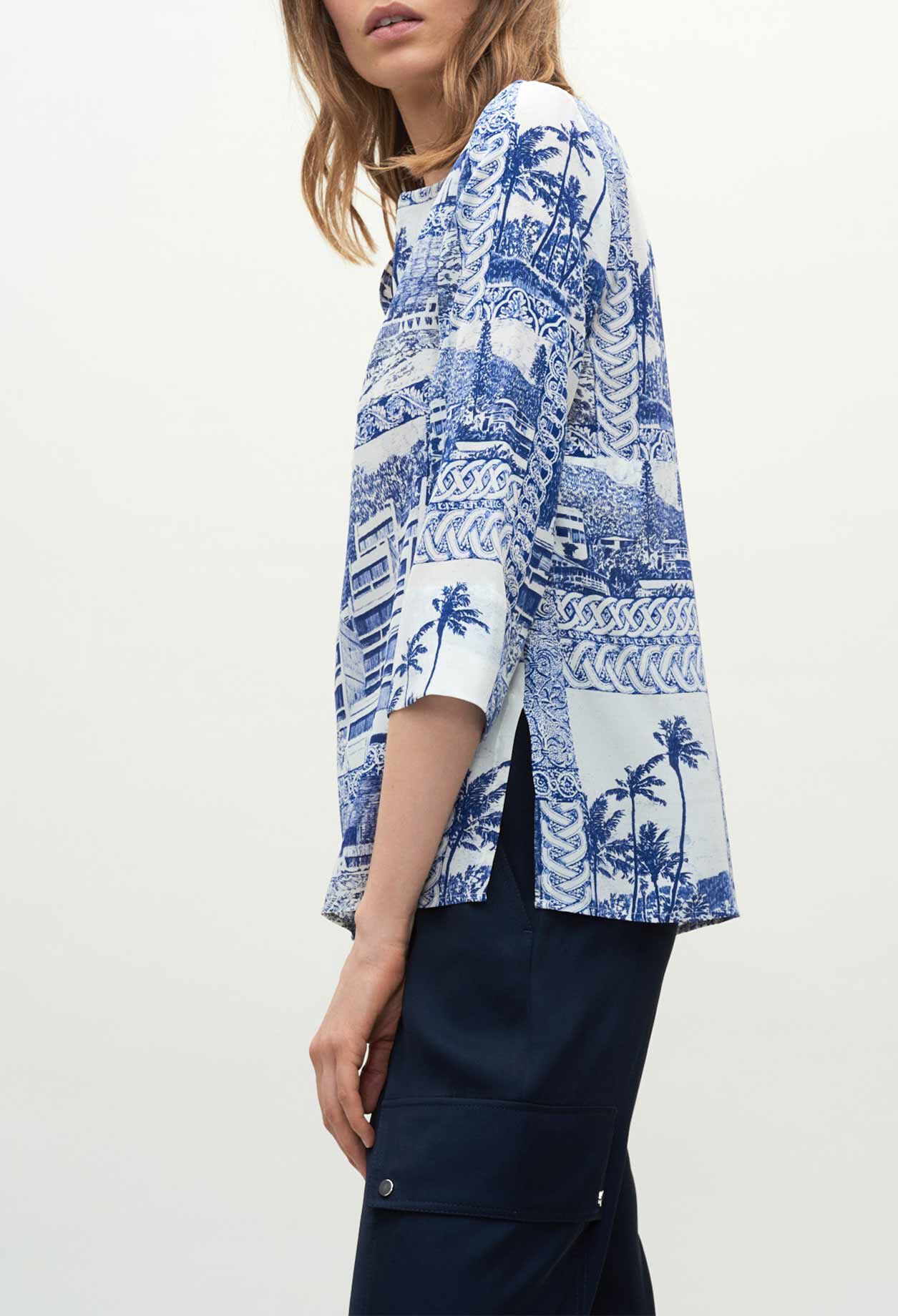 Blusa estampada de seda