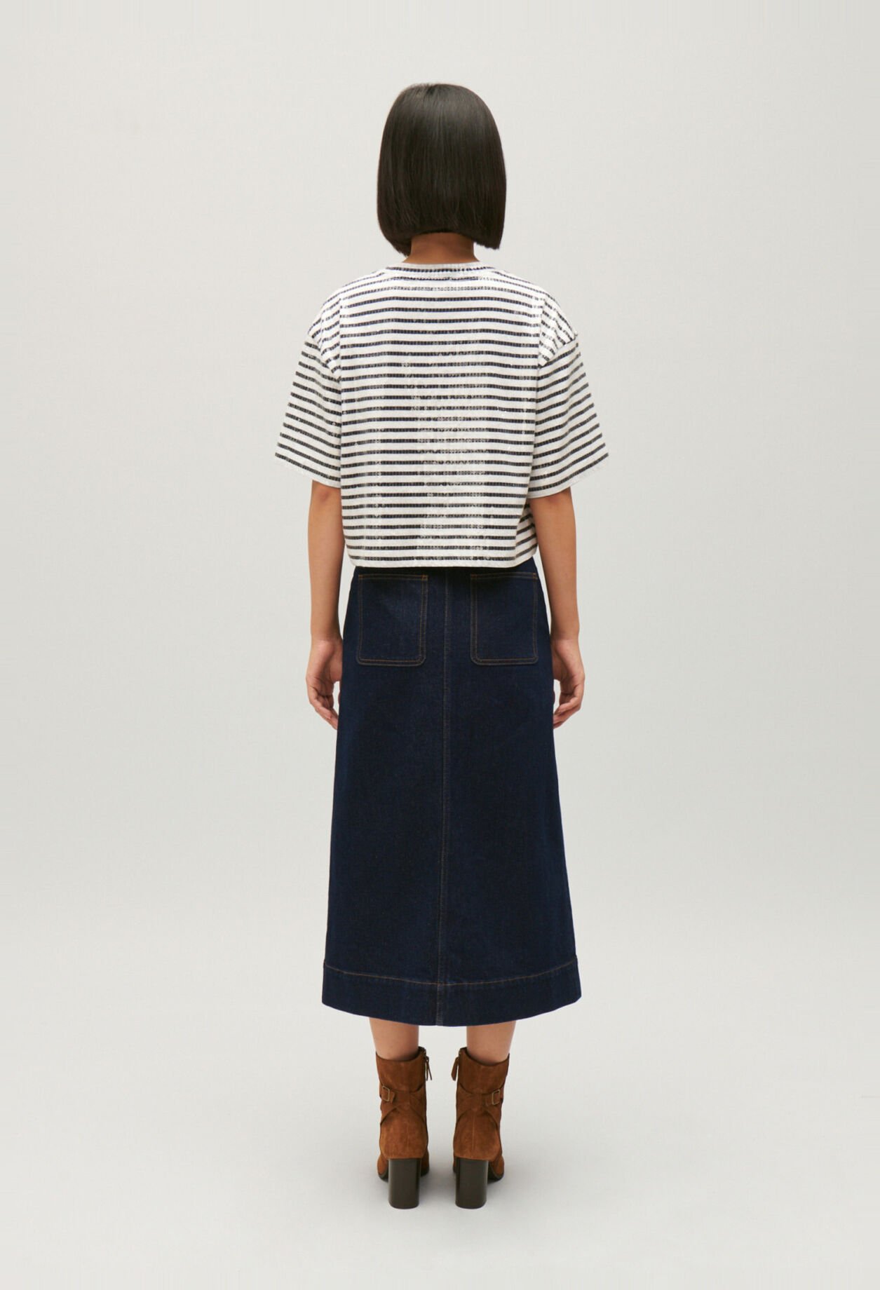 Camiseta a rayas con lentejuelas