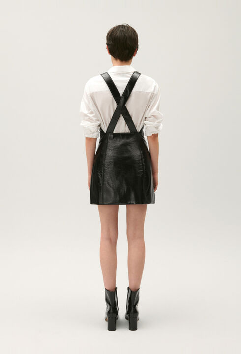 Vestido corto de vinilo negro