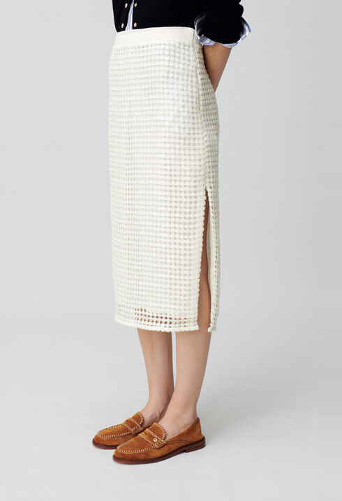 Falda midi de crochet