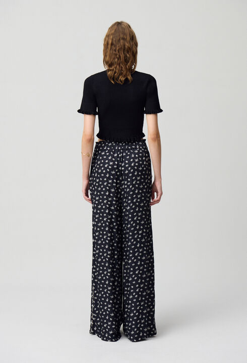 Pantalón ancho fluido estampado