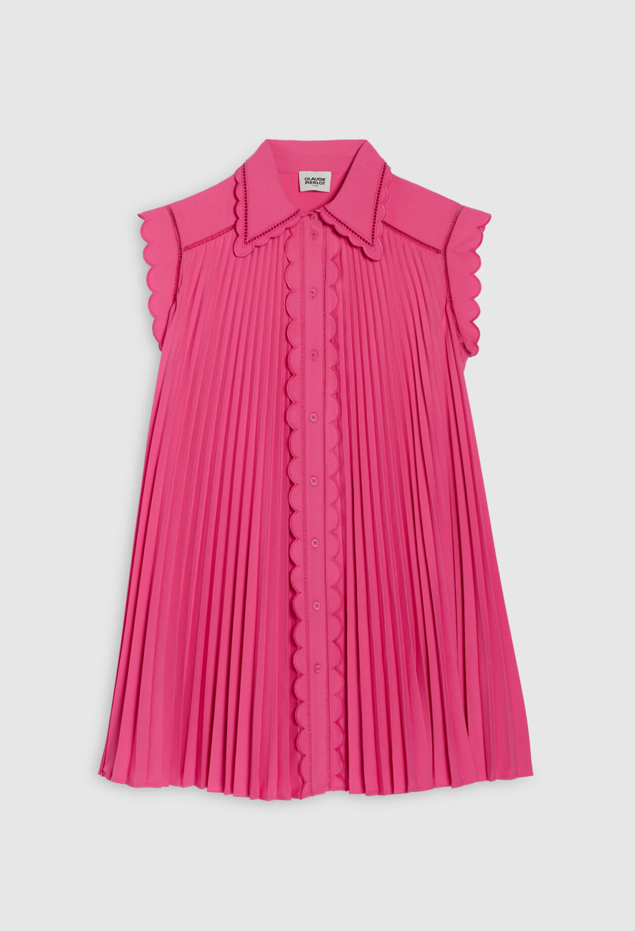 Vestido corto plisado