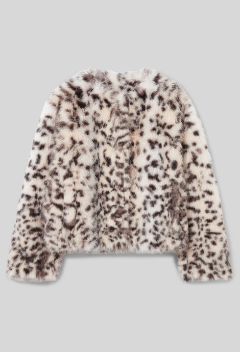 Abrigo de piel sintética leopardo