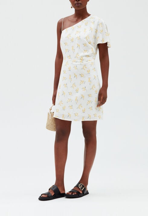 Vestido midi asimétrico mimosa