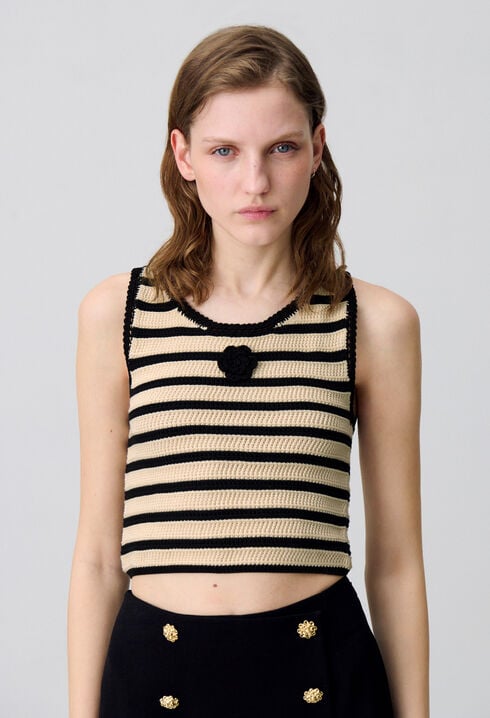 Top de crochet a rayas