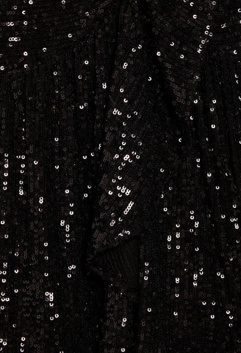 Vestido corto negro de lentejuelas