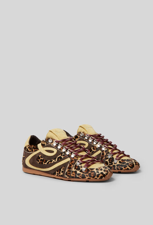 Zapatillas de cuero leopardo