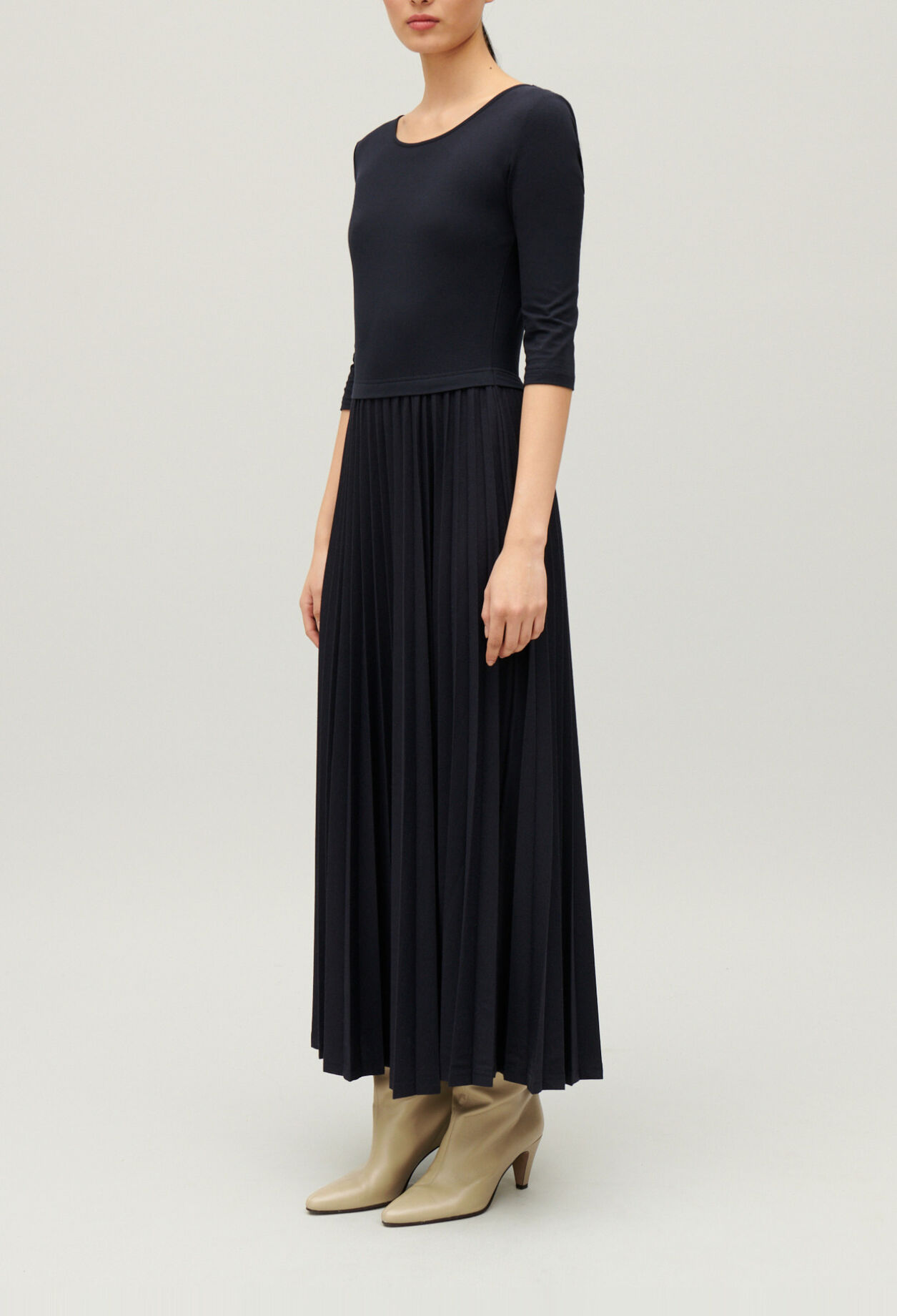 Vestido largo Twist plisado bicolor