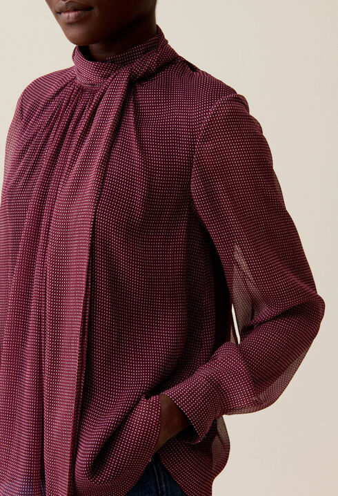 Blusa lazada cuadros fluida