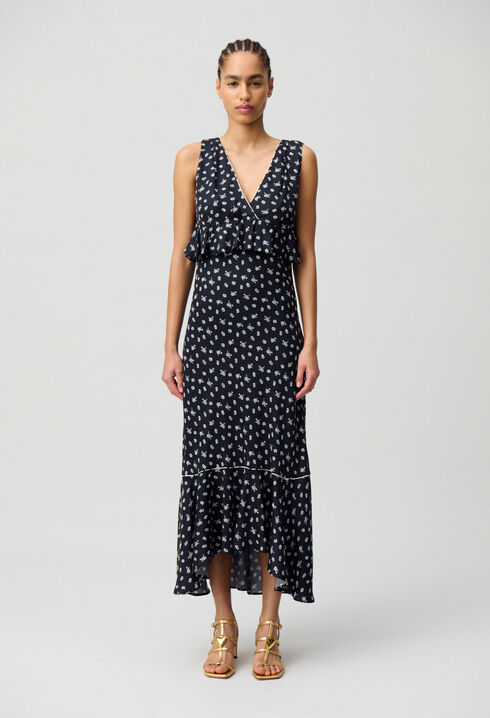 Vestido largo con volantes