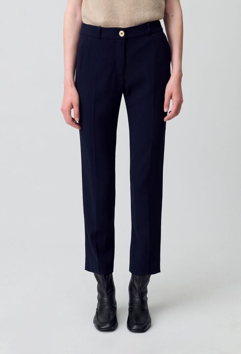 Pantalones de traje liso