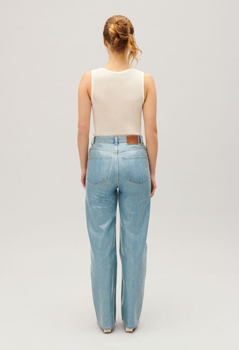 Vaqueros Claude rectos lentejuelas azul