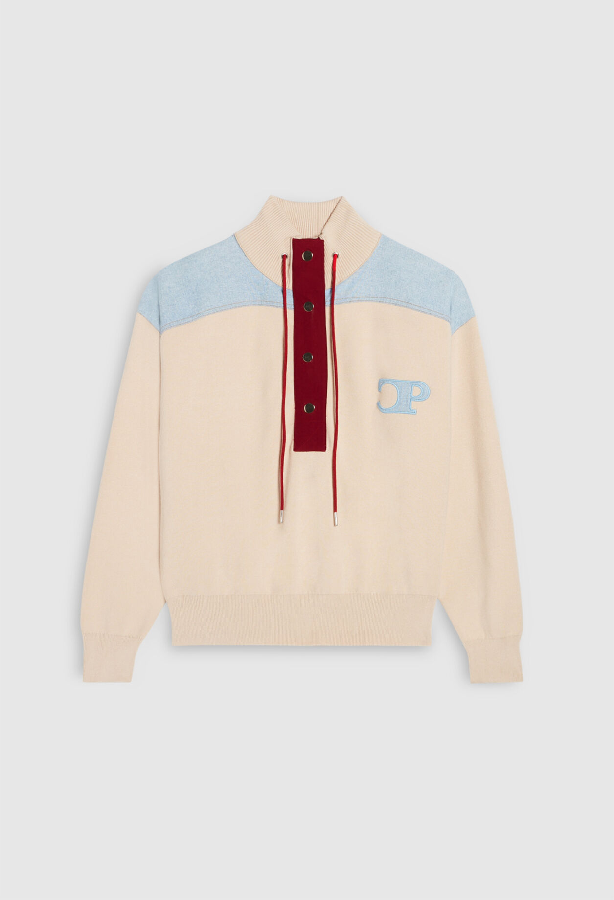 Sudadera de punto y denim