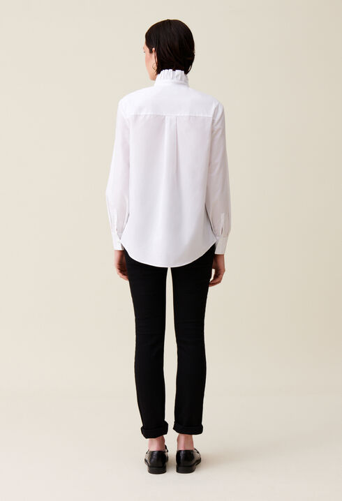 Camisa cuello volantes blanca