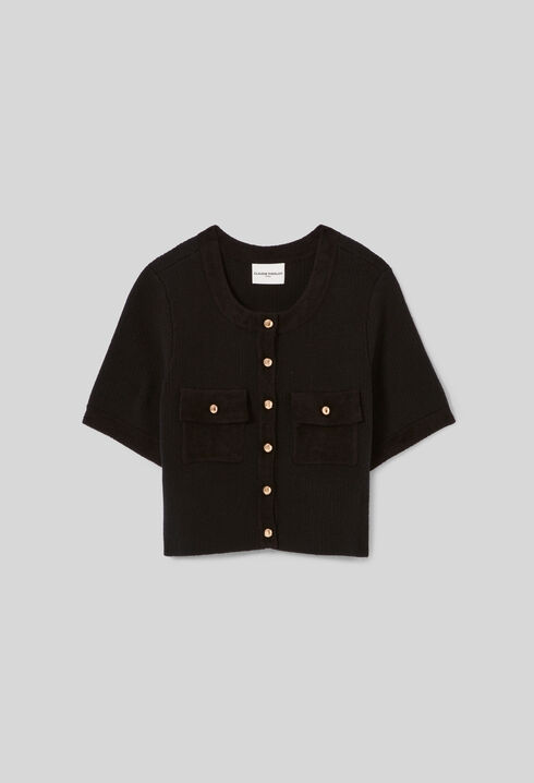 Cardigan de punto de terciopelo