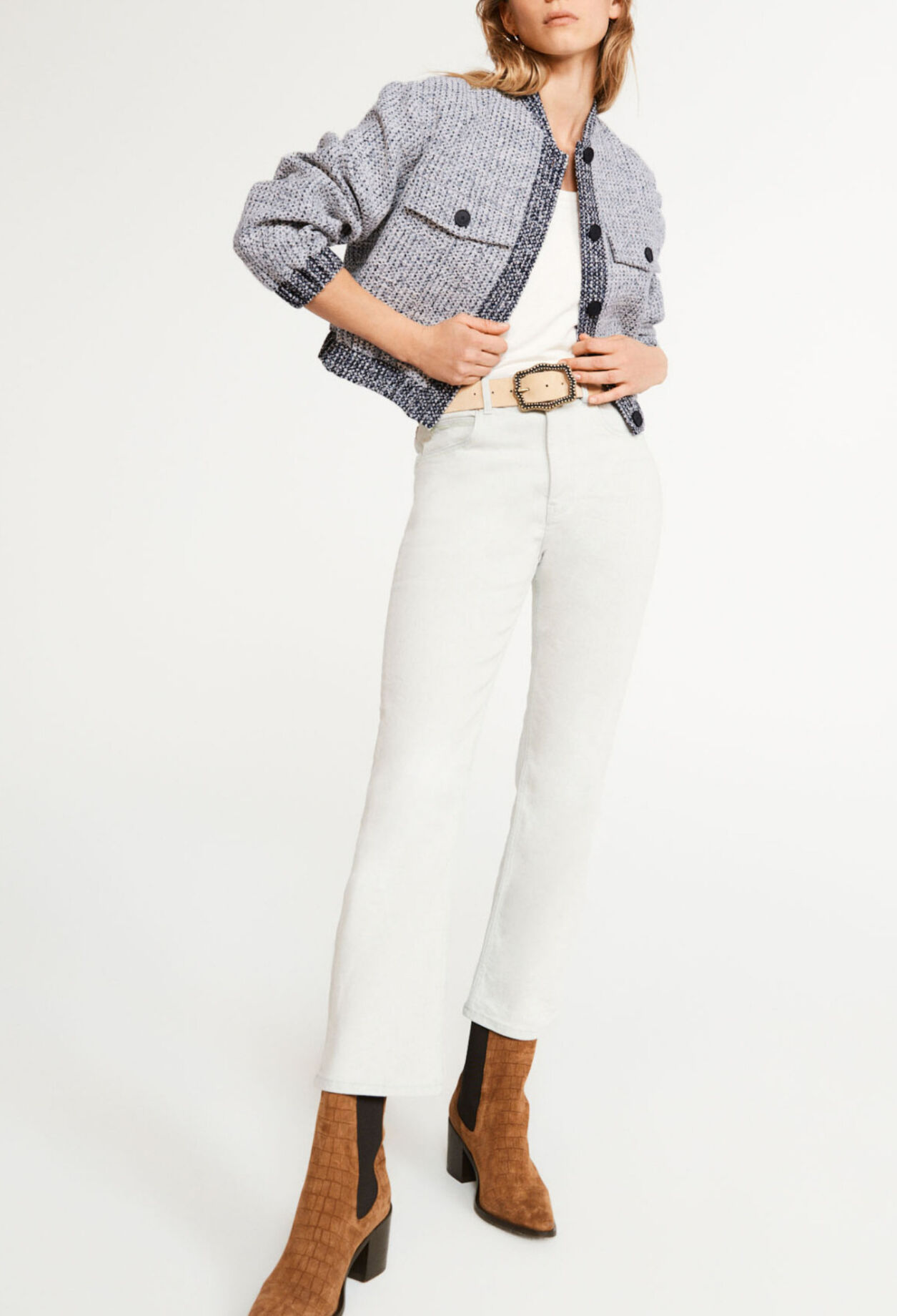 Chaqueta bomber de tweed