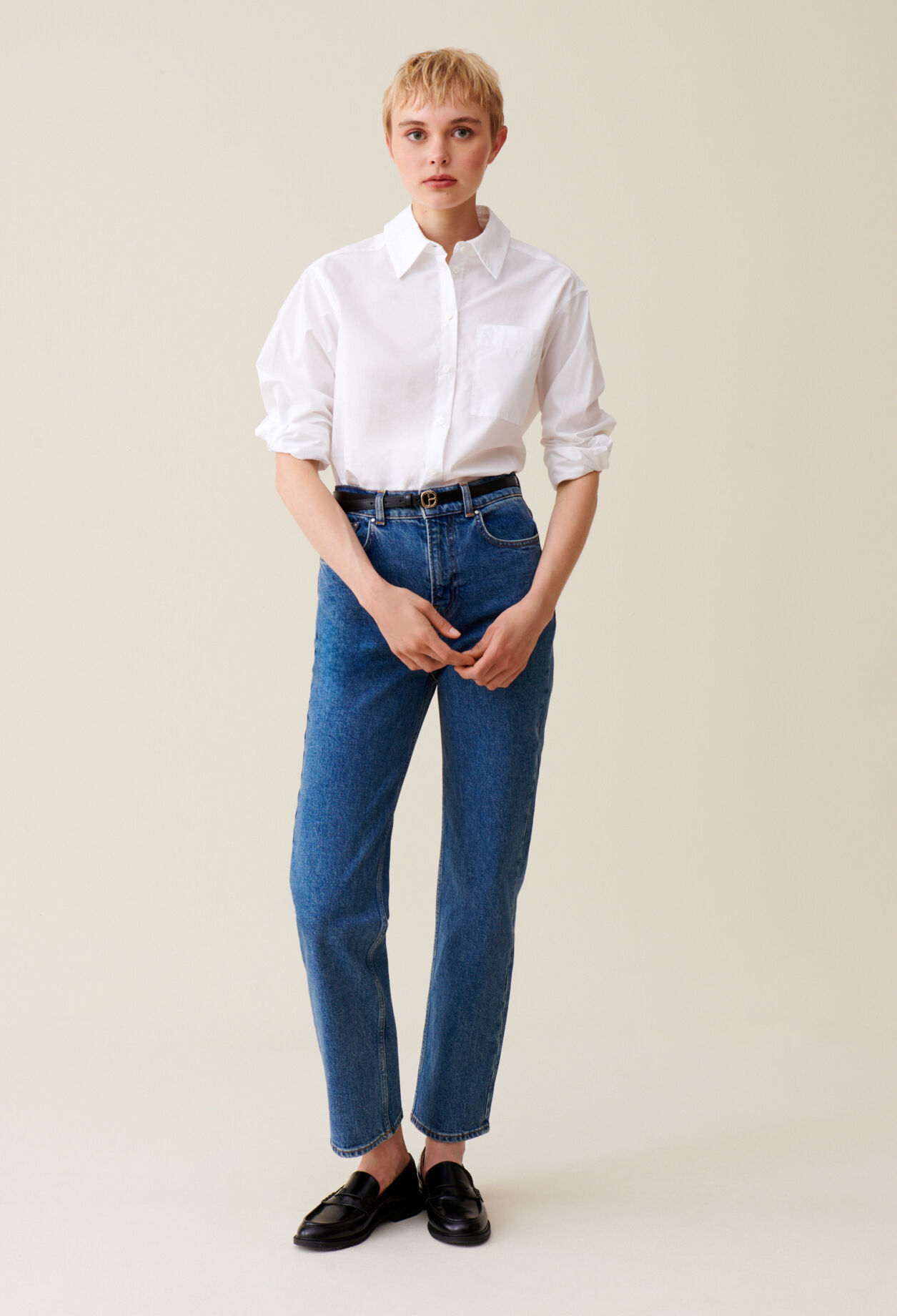 Camisa blanca de algodon