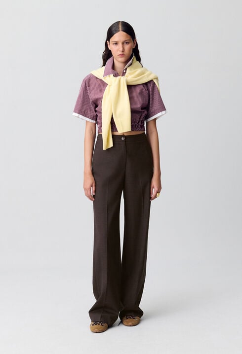 Pantalón recto de lana