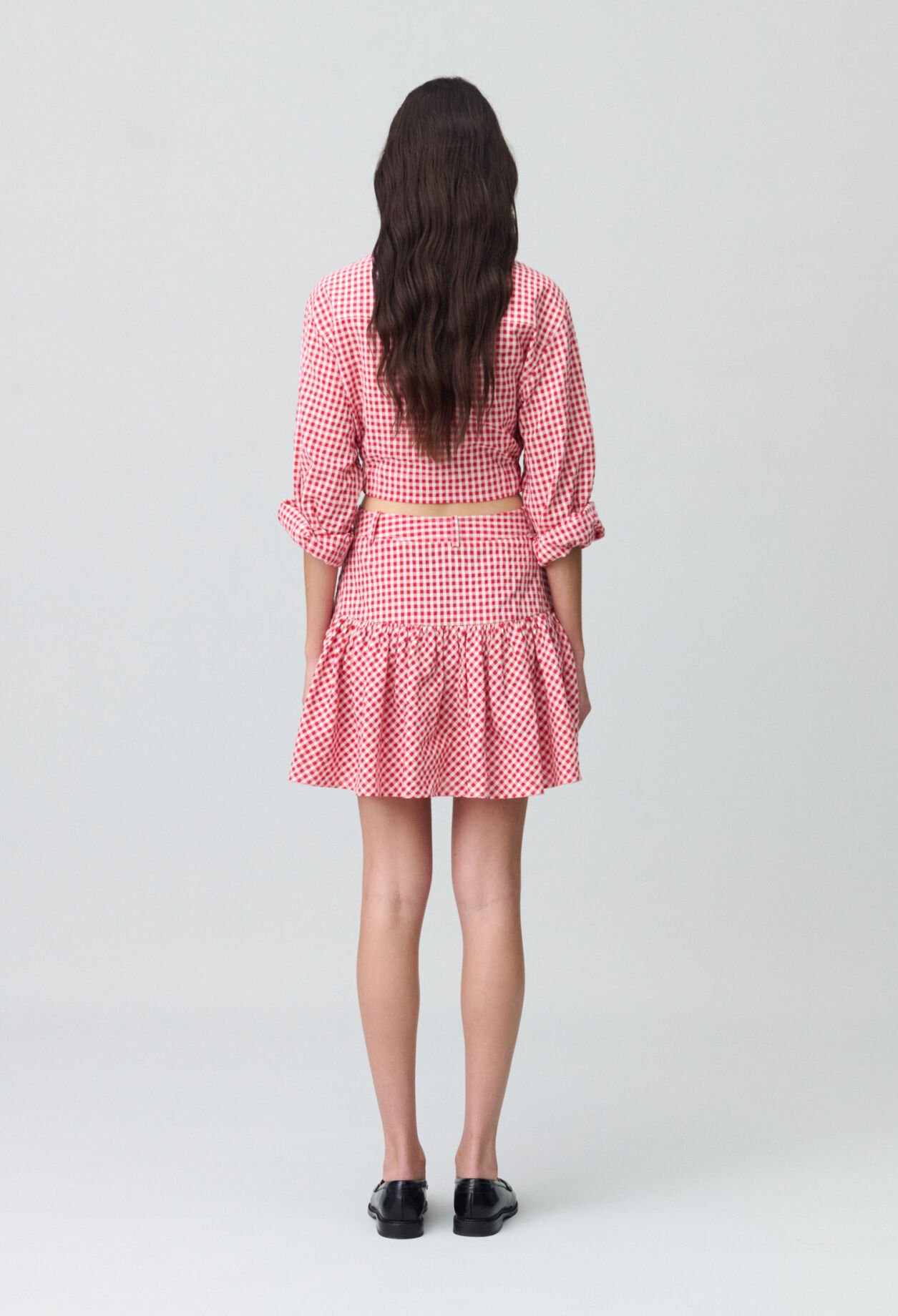 Falda corta de cuadros vichy