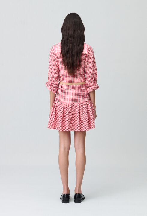 Falda corta de cuadros vichy
