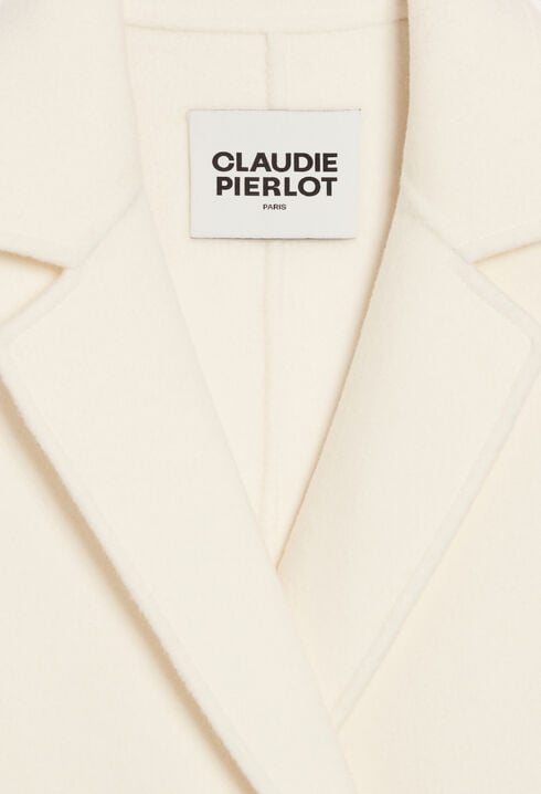 Abrigo recto de largo medio color crudo