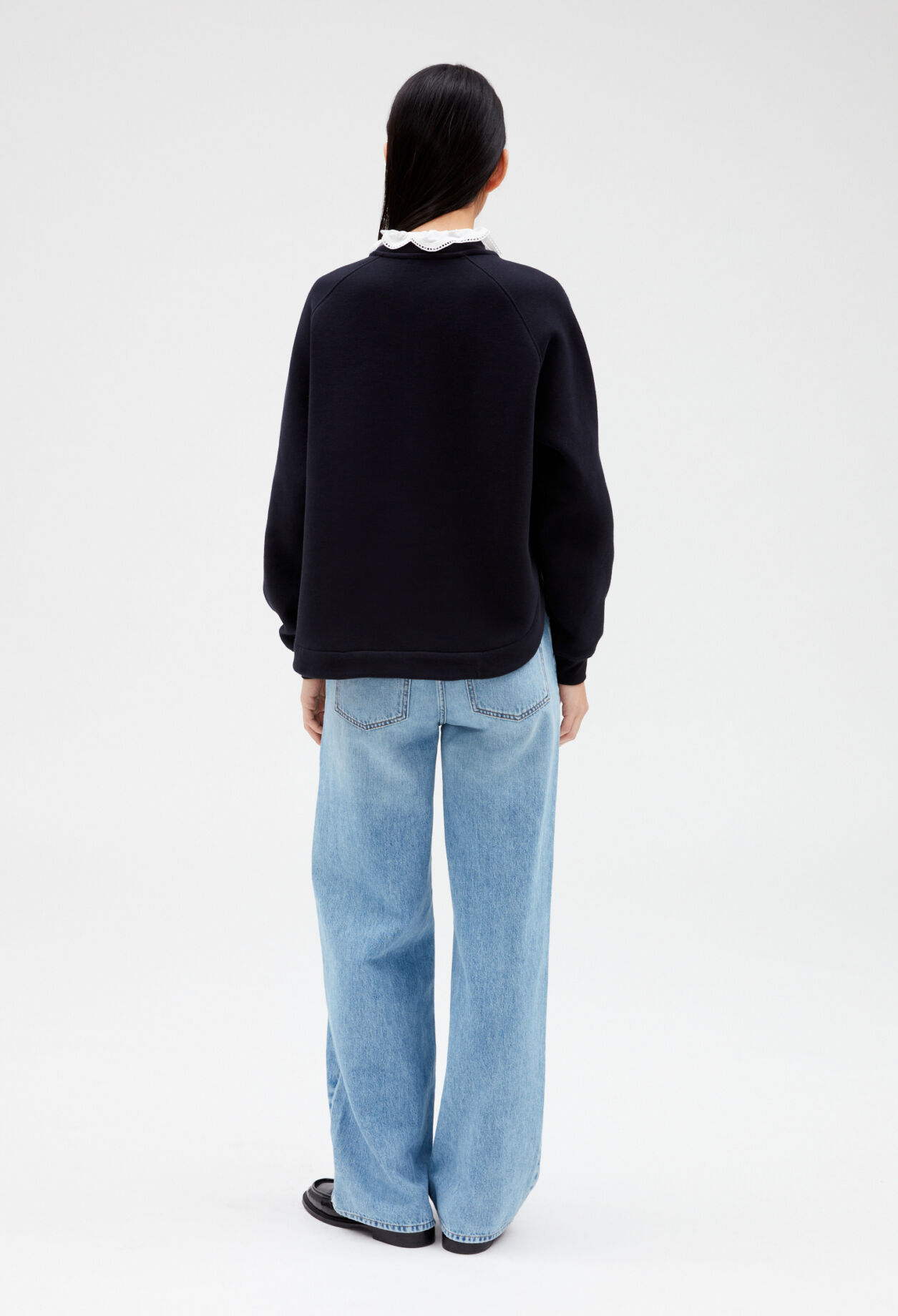 Sudadera con cuello extraíble azul