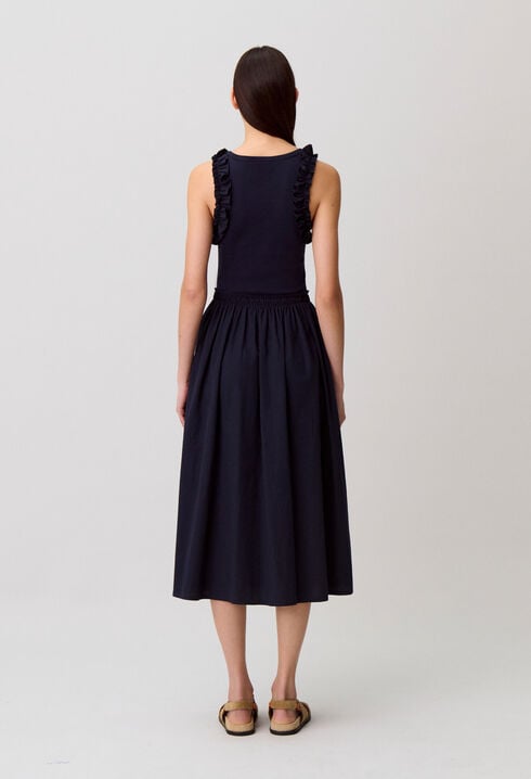 Vestido bimaterial de algod&oacute;n