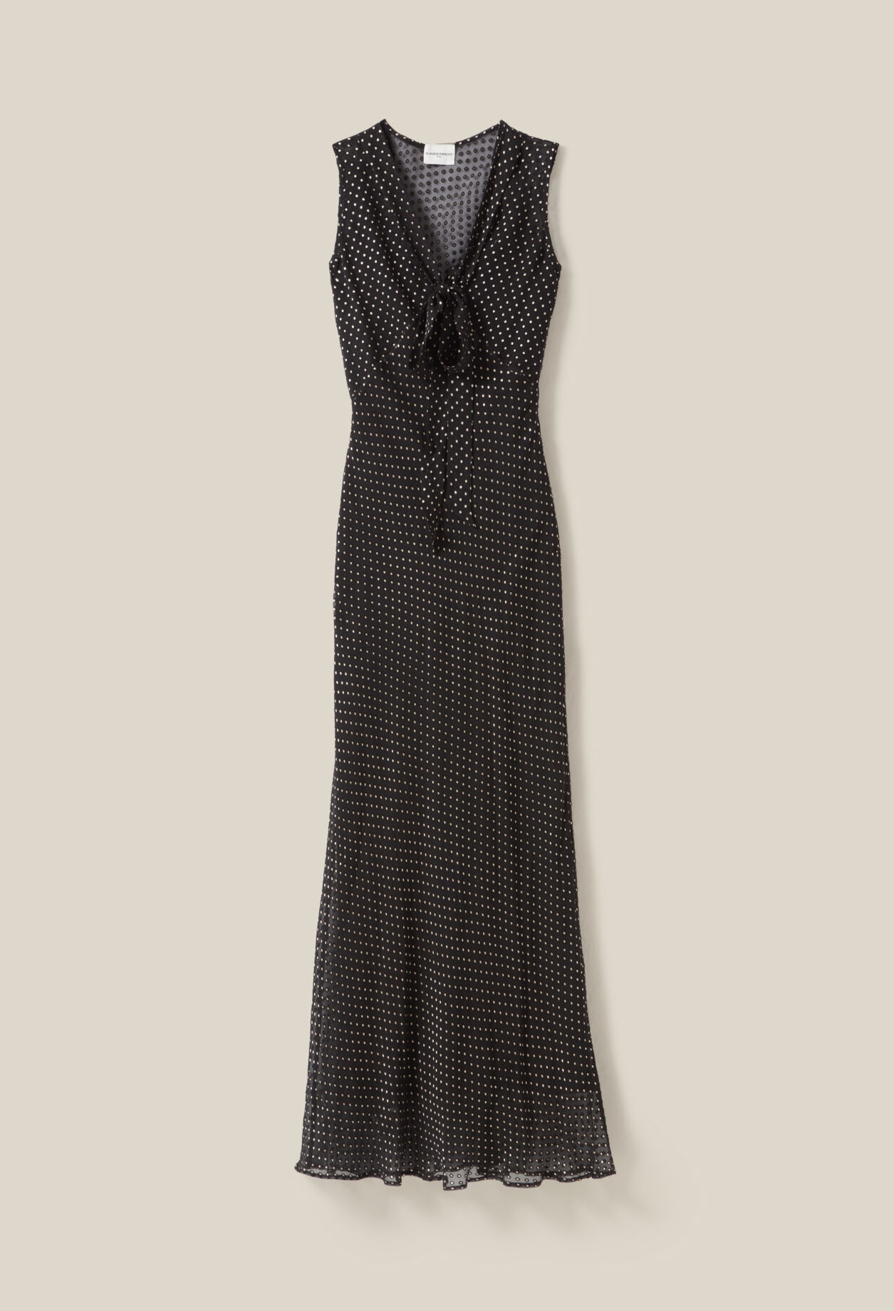 Vestido largo transparente lunares