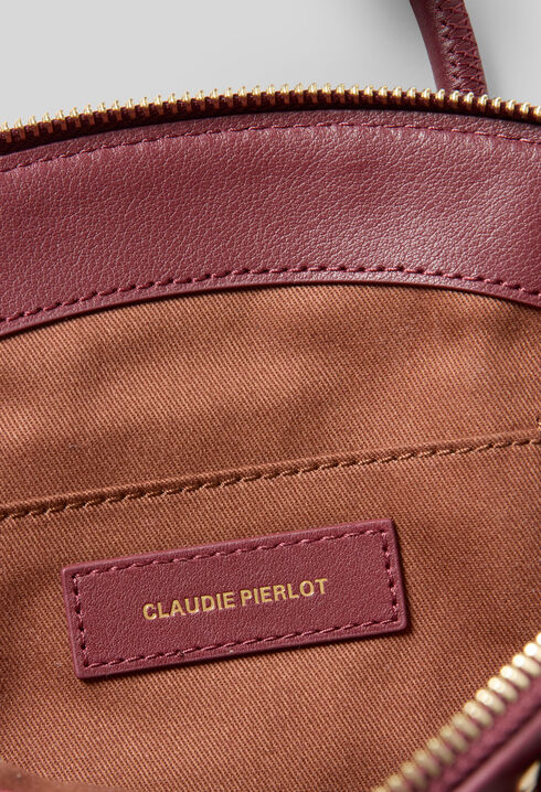 Bolso piel lisa con aros dorados