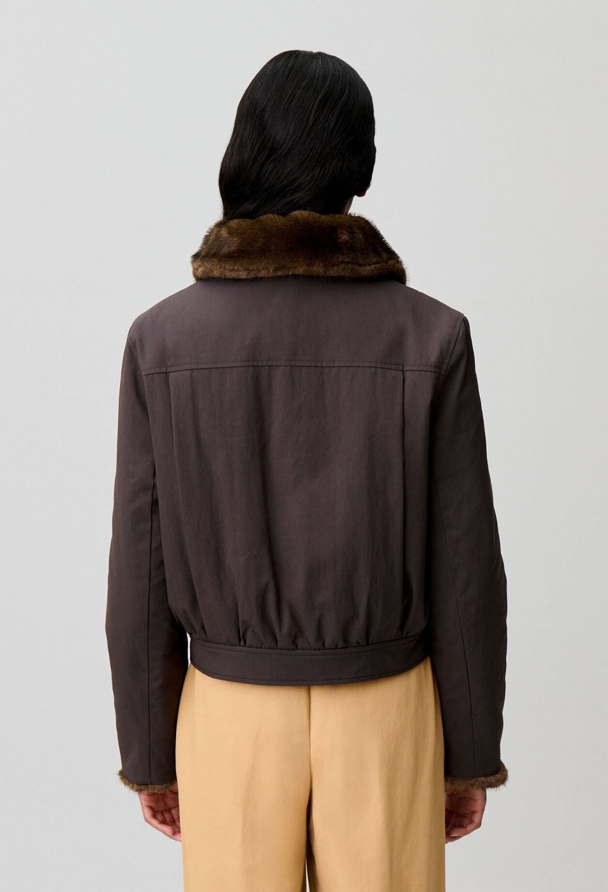 Parka corta de nylon reversible