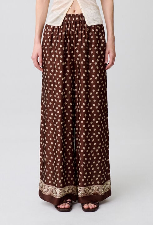 Pantal&oacute;n fluido estampado