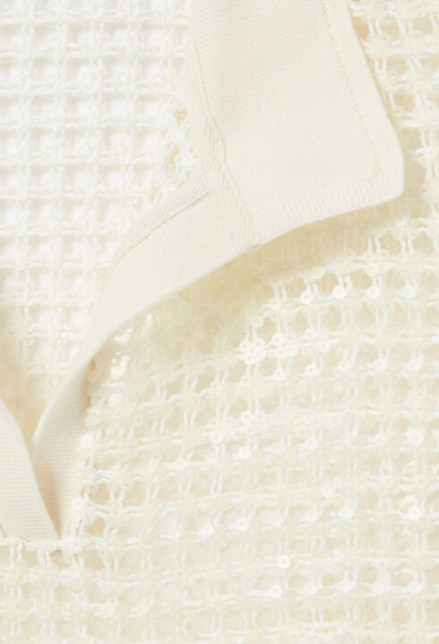Top crochet de mangas cortas