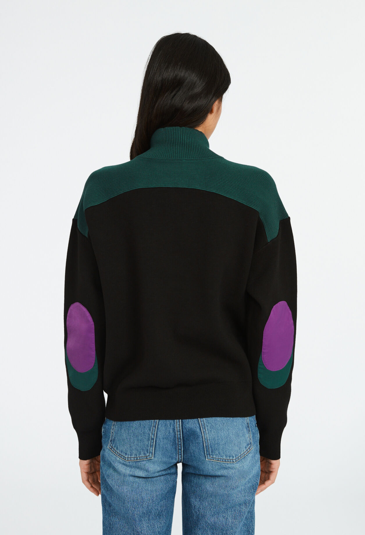 Sudadera de cuello alto abotonado