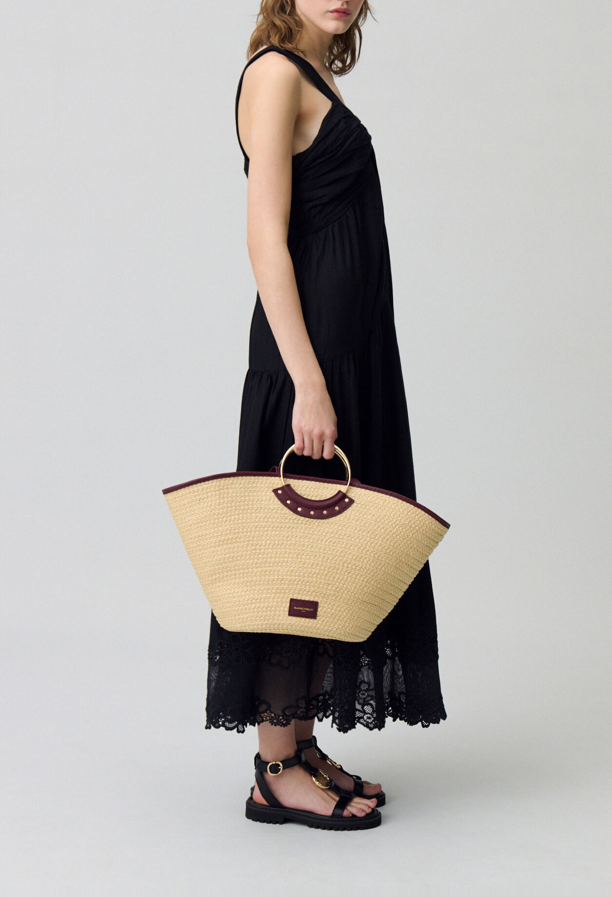 Bolso de rafia con asas trenzadas