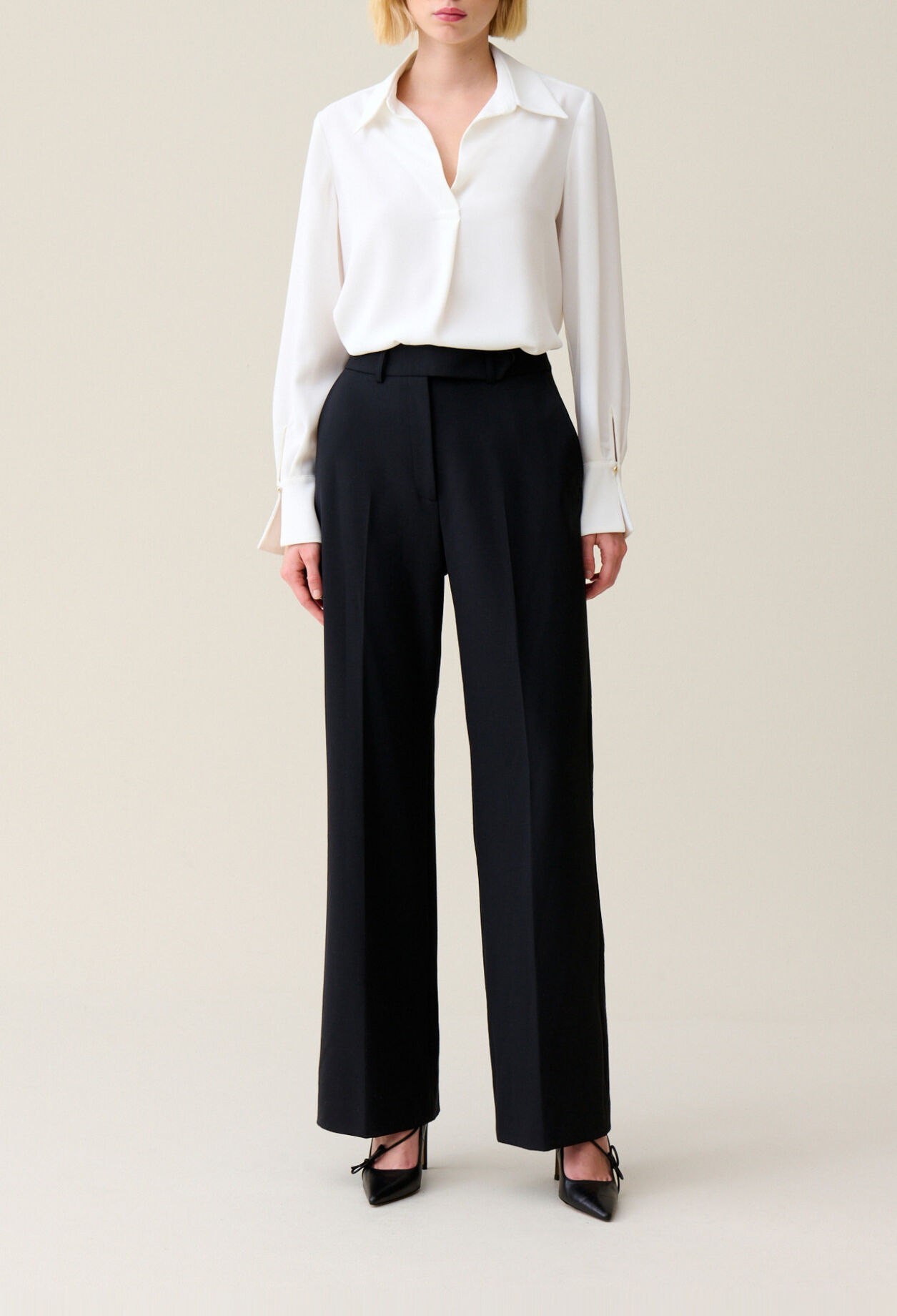 Pantal&oacute;n de traje lana azul marino