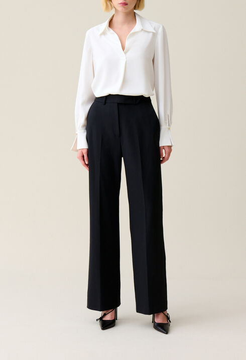 Pantal&oacute;n de traje lana azul marino