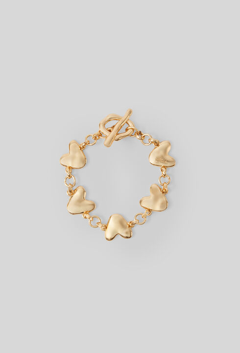 Pulsera con corazones martillados