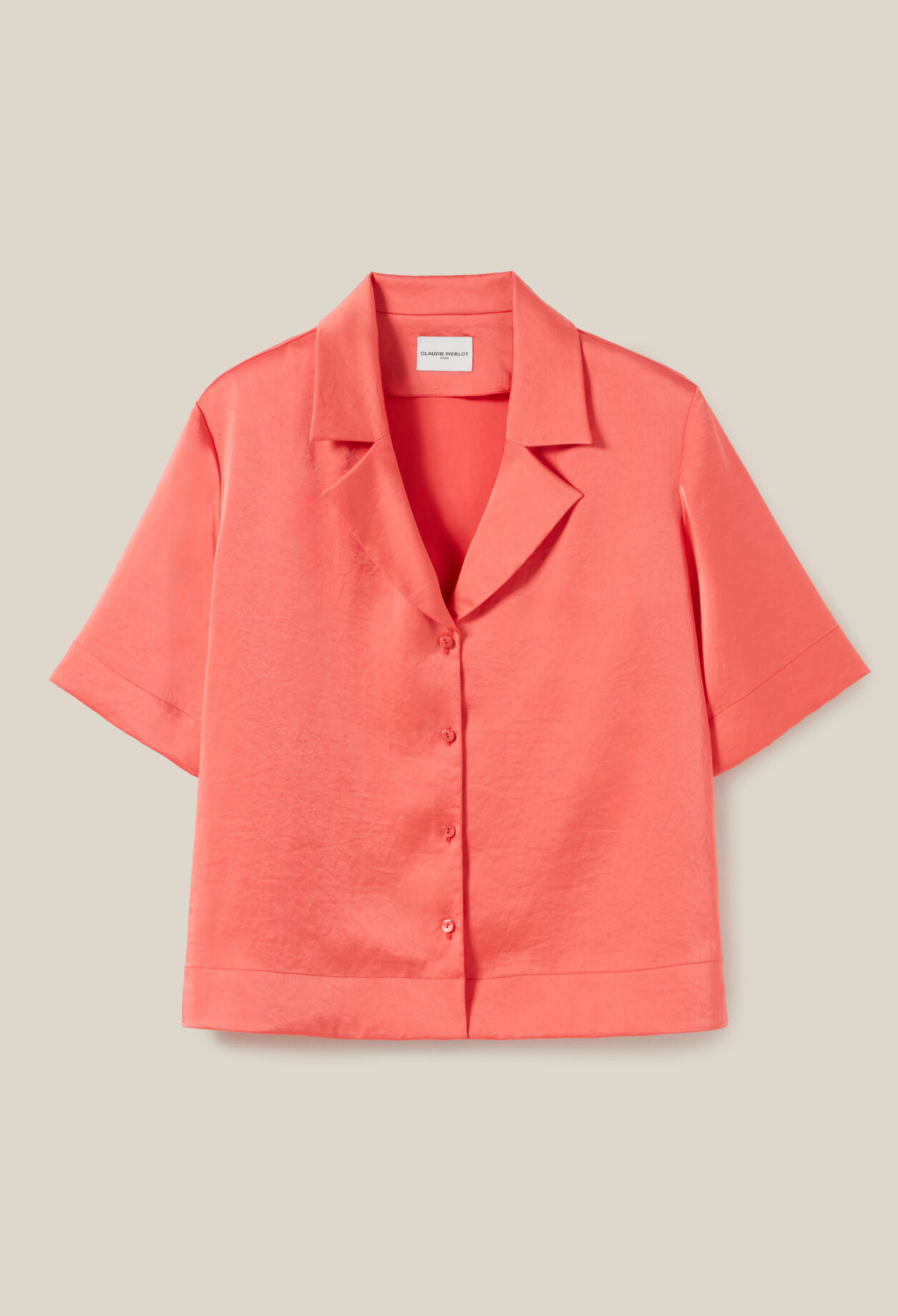 Blusa mandarina fluida y satinada